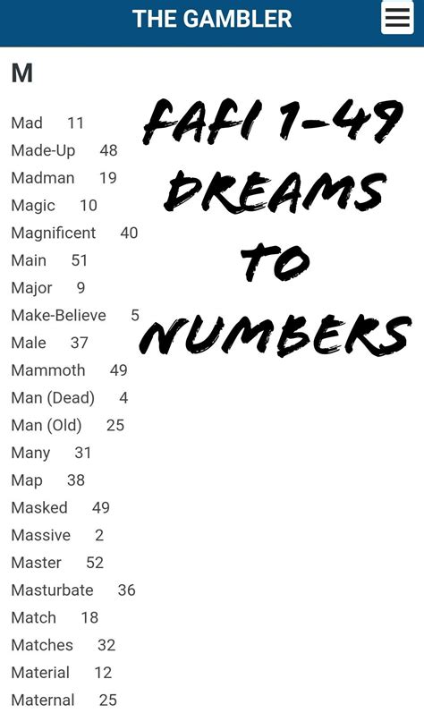 fafi numbers 1 to 49 meaning pdf  If a person remembers key and crucial aspects of their dreams, then this Lucky Numbers Dream Guide can be